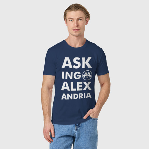 Мужская футболка хлопок Asking Alexandria, цвет темно-синий - фото 3