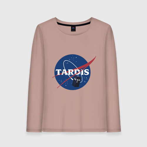 Женский лонгслив хлопок Tardis NASA, цвет пыльно-розовый