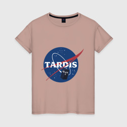 Женская футболка хлопок Tardis NASA