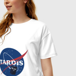 Женская футболка хлопок Oversize Tardis NASA - фото 2