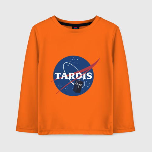 Детский лонгслив хлопок Tardis NASA, цвет оранжевый