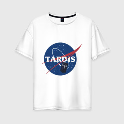 Женская футболка хлопок Oversize Tardis NASA
