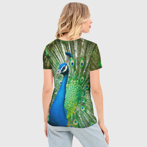 Женская футболка 3D Slim Павлин, цвет 3D печать - фото 4