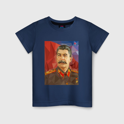 Детская футболка хлопок Сталин, цвет темно-синий