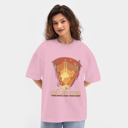 Женская футболка Oversize хлопок texturе Ваш дом вдали от дома Кеплер 16388 - фото 2