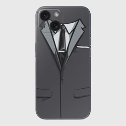 Чехол для iPhone 15 силиконовый с защитой камеры Костюм