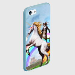 Чехол для iPhone 5/5S матовый Кот на Единороге - фото 2
