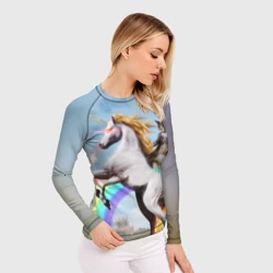 Женский рашгард 3D Кот на Единороге - фото 2