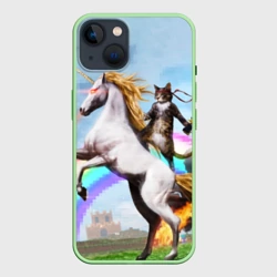 Чехол для iPhone 14 Кот на Единороге