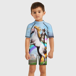 Детский купальный костюм 3D Кот на Единороге - фото 2