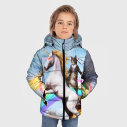 Зимняя куртка для мальчиков 3D Кот на Единороге - фото 2