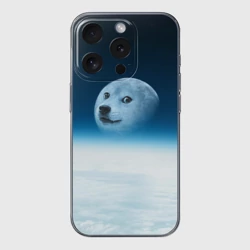 Чехол для iPhone 15 Pro Max силиконовый с защитой камеры Doge