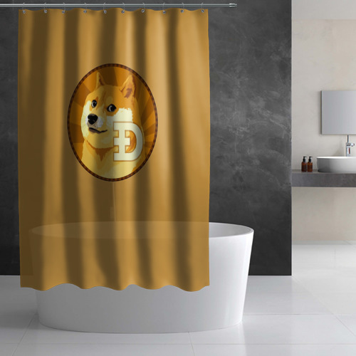 Штора 3D для ванной Bitcoin - фото 2