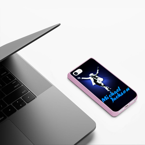 Чехол для iPhone 5/5S матовый Майкл Джексон, цвет розовый - фото 5