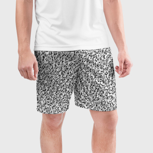 Мужские шорты спортивные Музыкальные ноты, цвет 3D печать - фото 3