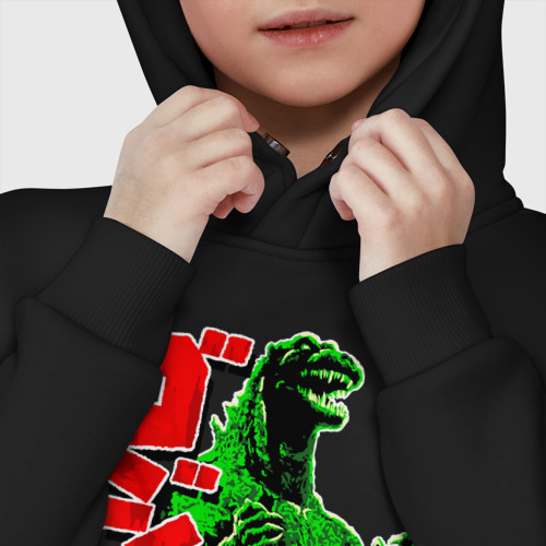 Детское худи Oversize хлопок Godzilla, цвет черный - фото 7