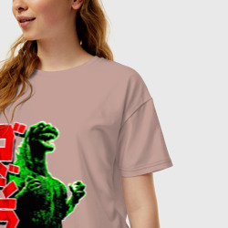 Женская футболка хлопок Oversize Godzilla - фото 2