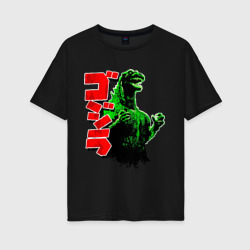 Женская футболка хлопок Oversize Godzilla