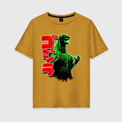 Женская футболка хлопок Oversize Godzilla