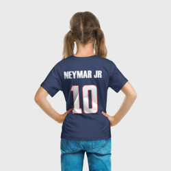 Футболка с принтом Неймар для ребенка, вид на модели сзади №3. Цвет основы: белый