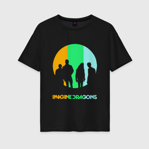 Женская футболка хлопок Oversize Imagine Dragons, цвет черный
