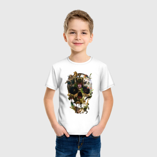 Детская футболка хлопок Иллюзия, цвет белый - фото 3