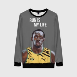 Женский свитшот 3D Усэйн Болт