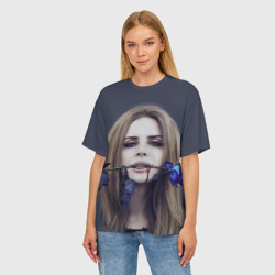 Женская футболка oversize 3D Lana Del Rey - фото 2