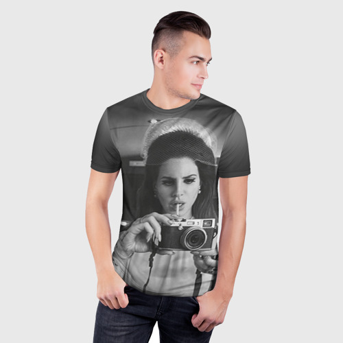 Мужская футболка 3D Slim с принтом Lana Del Rey, фото на моделе #1
