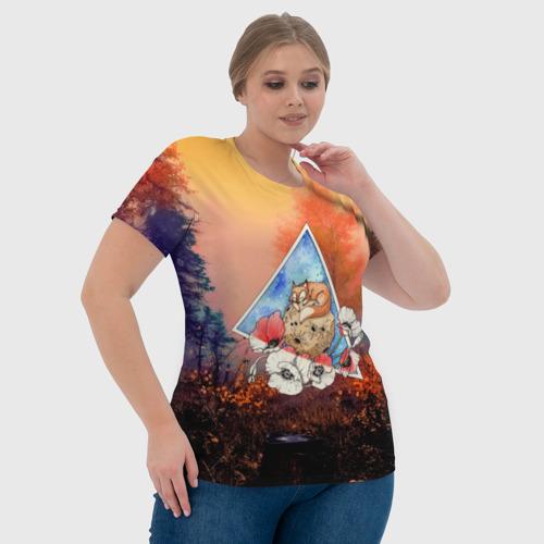 Женская футболка 3D Fox, цвет 3D печать - фото 6