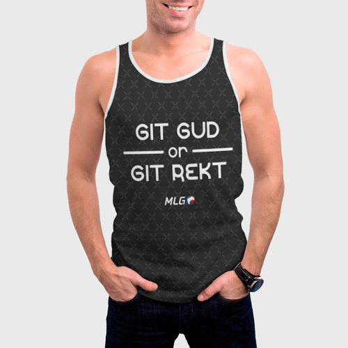 Мужская майка 3D MLG \"Git Gud or Git Rekt\", цвет 3D печать - фото 3