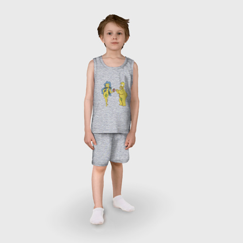 Детская пижама с шортами хлопок Симпсоны, цвет меланж - фото 3