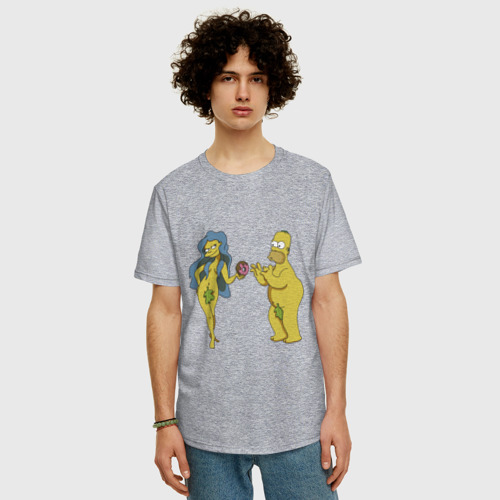 Мужская футболка хлопок Oversize с принтом Симпсоны, фото на моделе #1