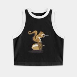 Женская укороченная майка-топ хлопок Белка