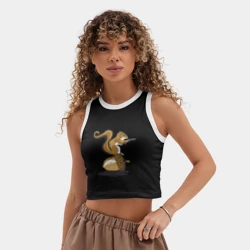 Женская укороченная майка-топ хлопок Белка - фото 2