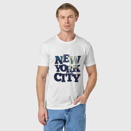 Мужская футболка хлопок New York City, цвет белый - фото 3