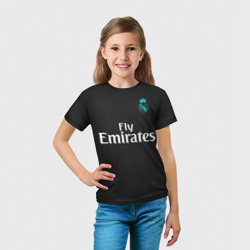 Футболка с принтом Cristiano Ronaldo away 2018 для ребенка, вид на модели спереди №3. Цвет основы: белый