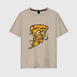 Женская футболка хлопок Oversize Crazy pizza
