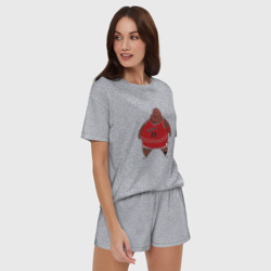 Женская пижама с шортиками хлопок Fat Jordan - фото 2