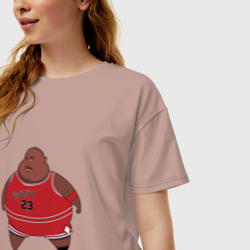 Женская футболка хлопок Oversize Fat Jordan - фото 2