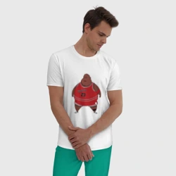 Мужская пижама с белой футболкой хлопок Fat Jordan - фото 2