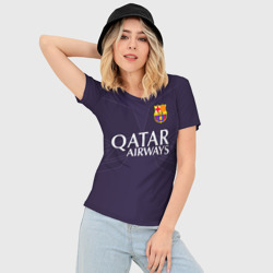 Женская футболка 3D Slim Barca Messi 1 - фото 2