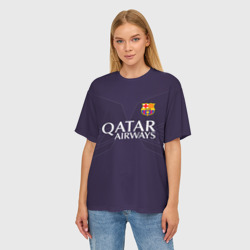 Женская футболка oversize 3D Barca Messi 1 - фото 2