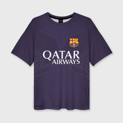 Женская футболка oversize 3D Barca Messi 1