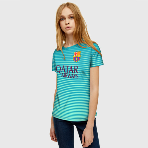 Женская футболка 3D Aqua Barcelona, цвет 3D печать - фото 3