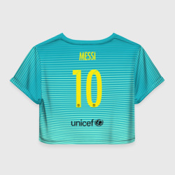 Женская футболка Crop-top 3D Aqua Messi