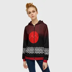 Женская толстовка 3D на молнии Twin Peaks - фото 2