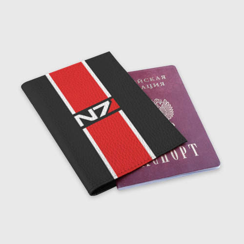 Обложка для паспорта матовая кожа Mass Effect N7 - фото 3