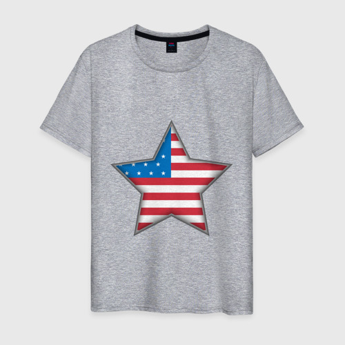 Мужская футболка хлопок USA Star, цвет меланж