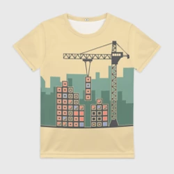 Женская футболка 3D Стройка